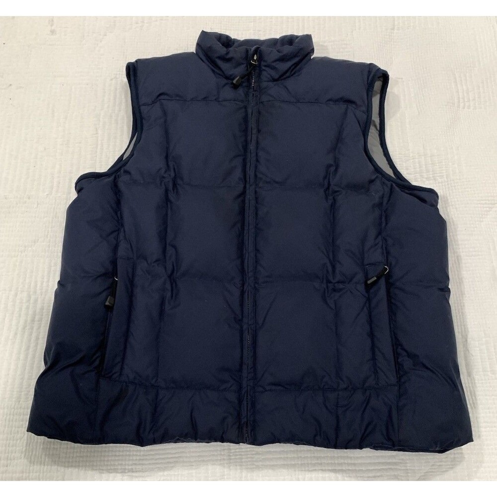 Eddie Bauer Premium Goose Down Filled Puffer Vest Navy Blue Men's Large